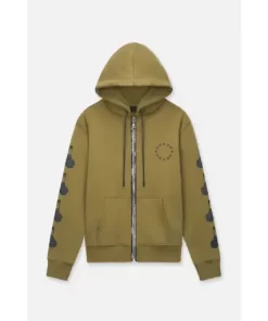 RTA FLOYD ZIP UP HOODIE CHARTREUSE BLACK